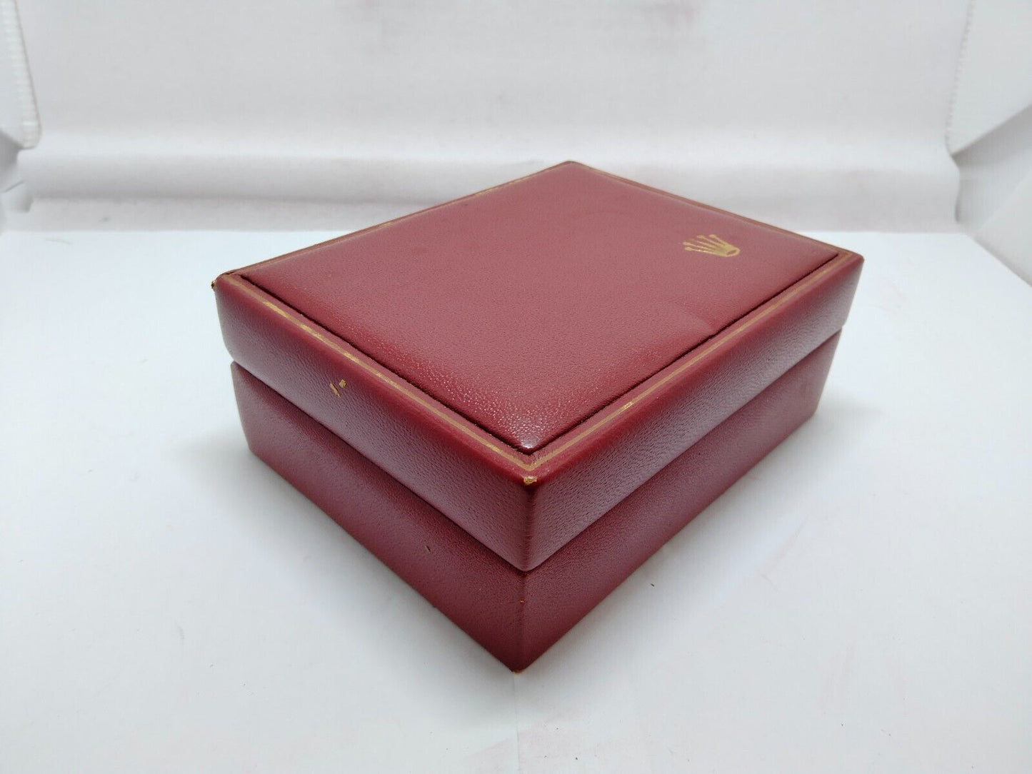 VINATAGE GENUINE ROLEX watch box case red wood leather 14.00.08 1021003y1S