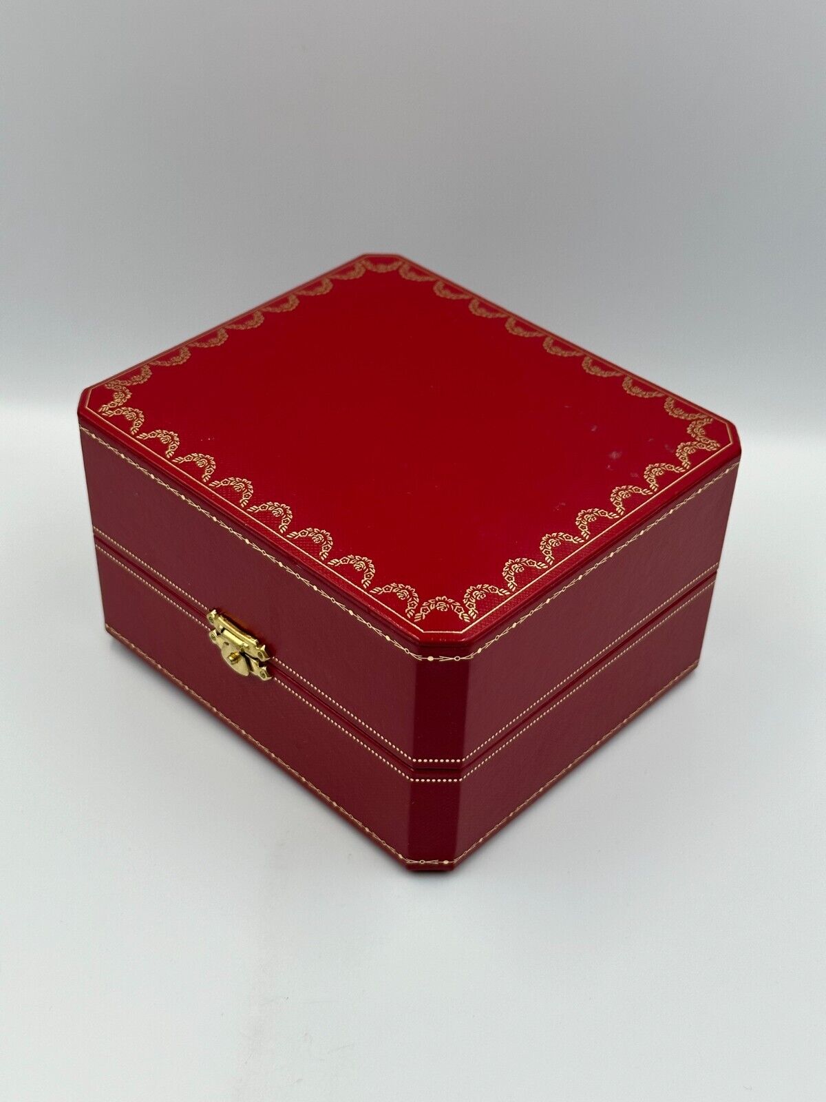 VINTAGE GENUINE CARTIER Red watch box case wood leather Booklet 240221001yA