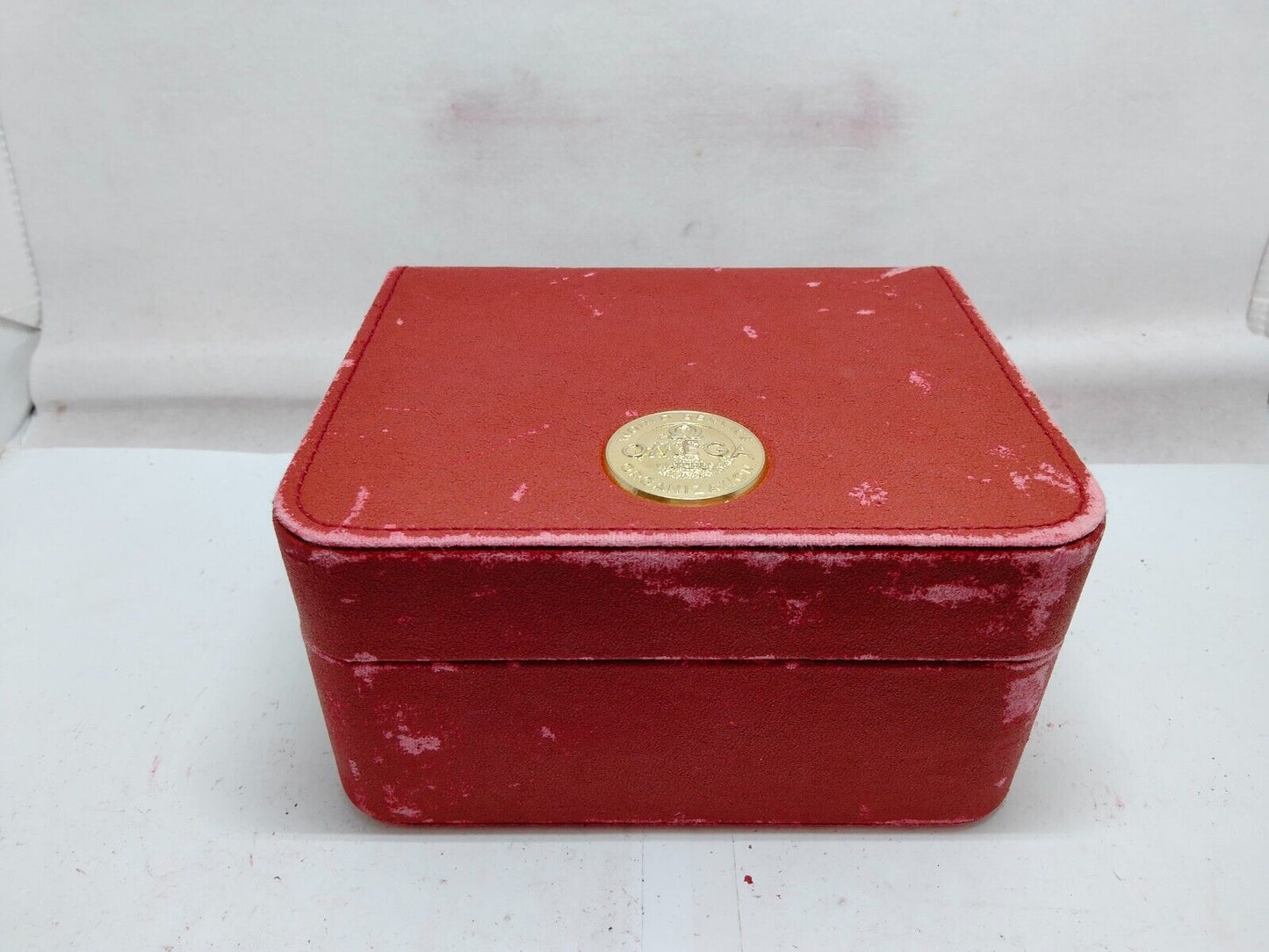 VINTAGE GENUINE OMEGA Seamaster Speedmaster watch box case red wood 230815001yS