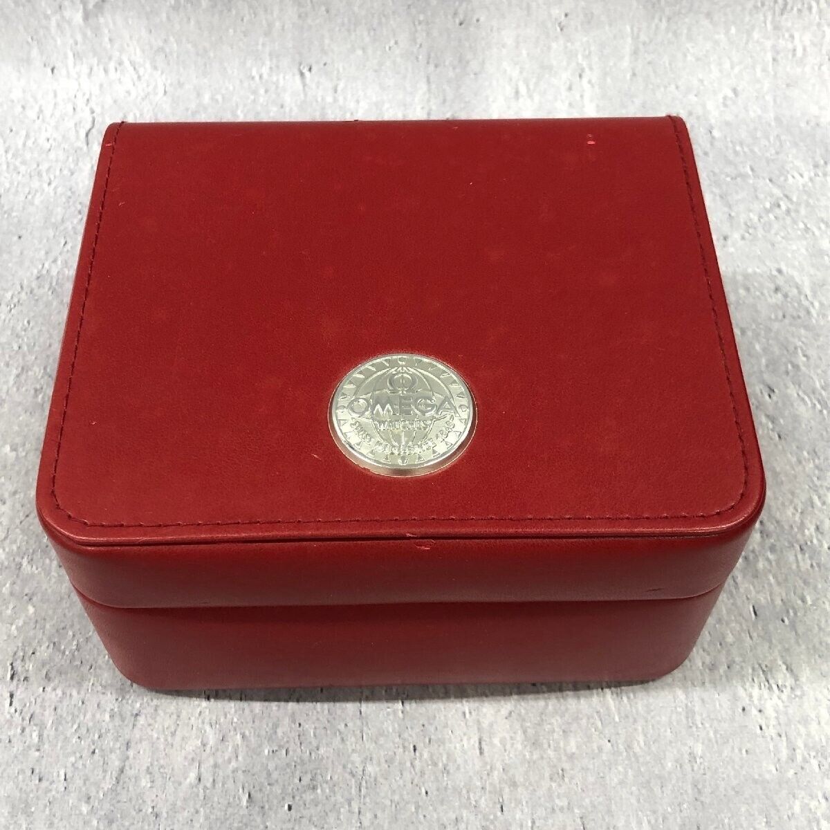 VINTAGE GENUINE OMEGA Speedmaster Seamaster watch box case Red wood 2312240015yS