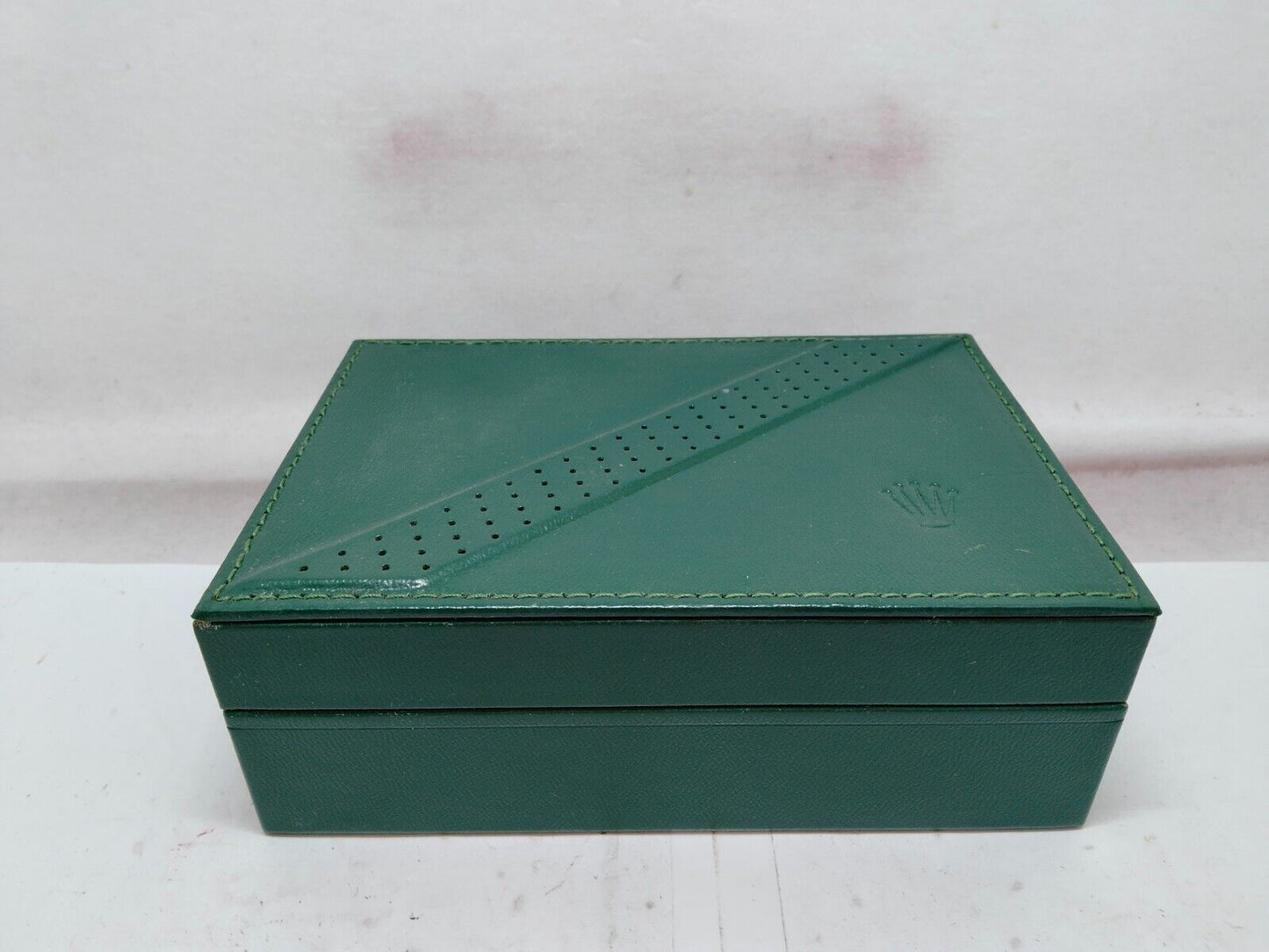 VINTAGE GENUINE ROLEX watch box case 68.00.06 wood leather green 230819002y3S