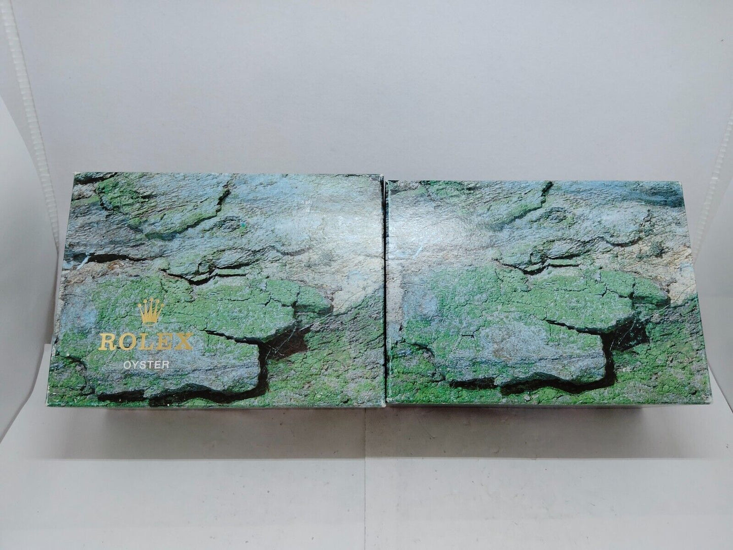 VINTAGE GENUINE ROLEX watch box case 68.00.08 green wood leather 0706009y39S