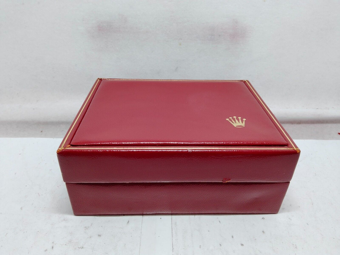 VINTAGE GENUINE ROLEX watch box case 14.00.02 Red wood no inner 230915007y3S