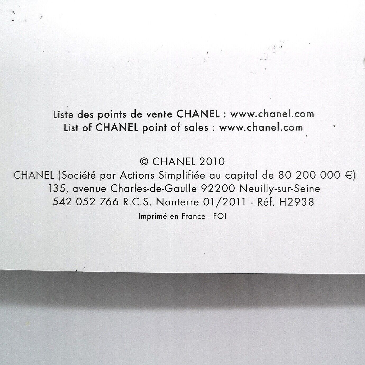 VINTAGE GENUINE CHANEL watch case box DVD booklet Guarantee 2010 2011 0503005m2