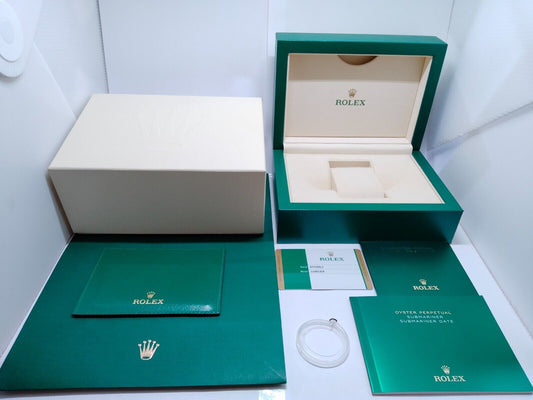 VINTAGE GENUINE ROLEX DATEJUST Green watch box case booklet 39139.04 230614003yS