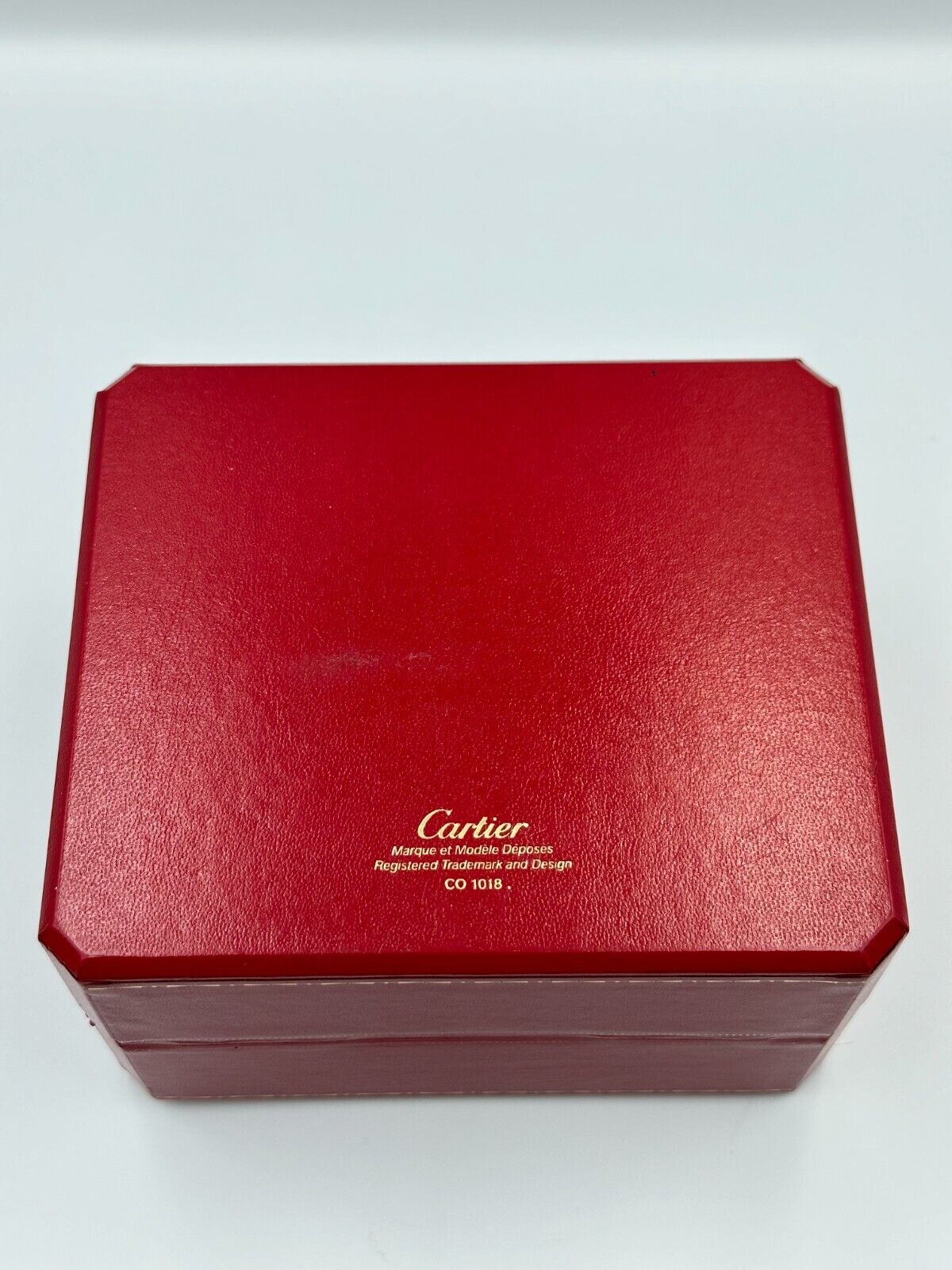 VINTAGE GENUINE Cartier Red watch box case wood leather white 240127001yA