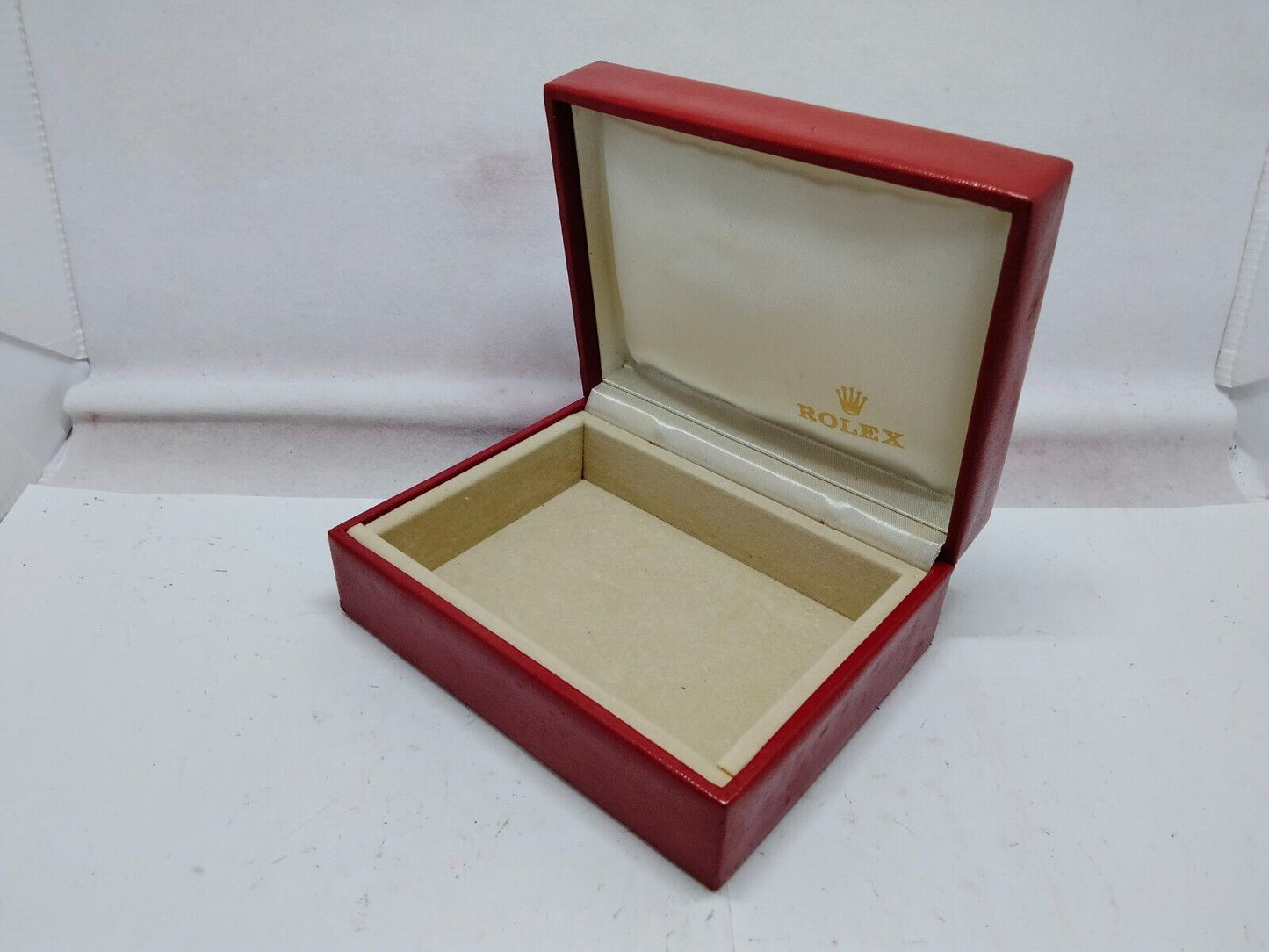 VINTAGE GENUINE ROLEX Red watch box case 14.00.02 no inner wood 230630001y2S