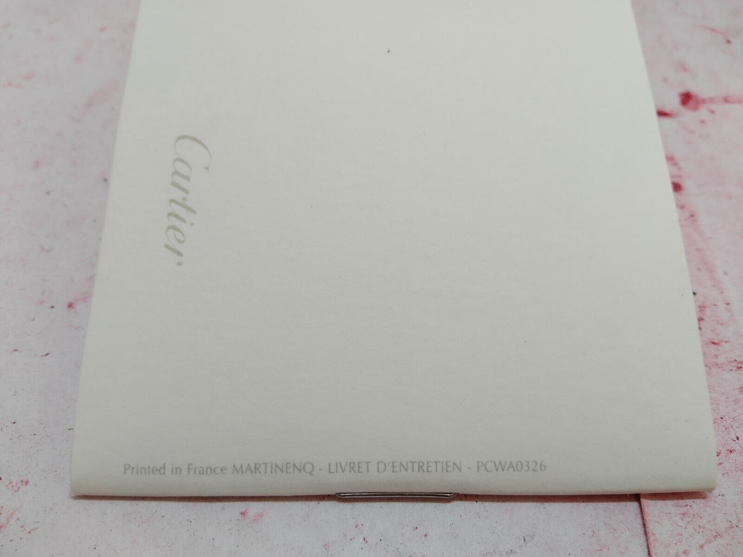 VINTAGE GENUINE CARTIER Red watch box case booklet DVD link white 231013003y1S