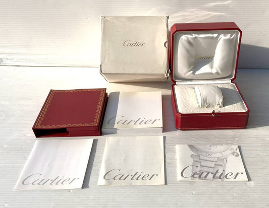 VINTAGE GENUINE CARTIER watch box case Red wood leather Booklet 231122004yS