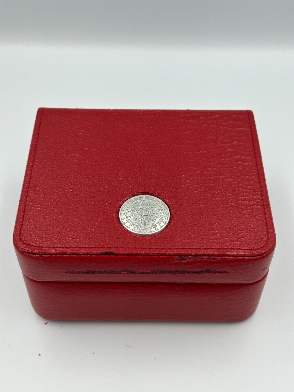 VINTAGE GENUINE OMEGA Red Speedmaster Seamaster watch box case Link 240118001yA