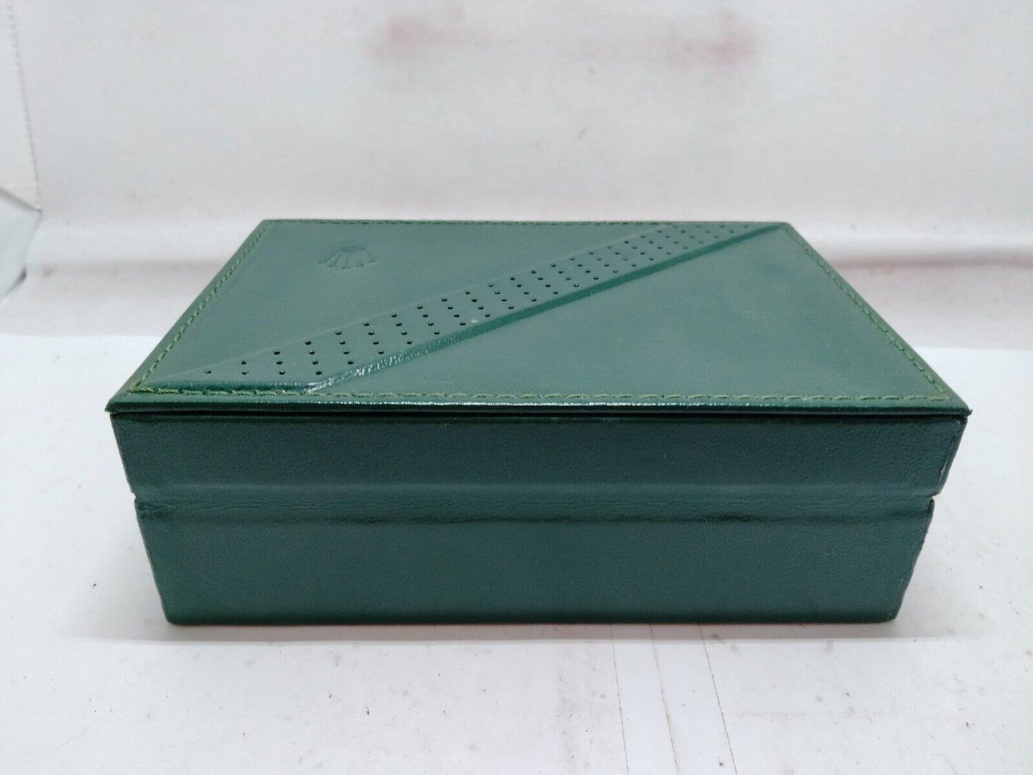 VINTAGE GENUINE ROLEX watch box case 68.00.06 wood leather green 230819002y3S