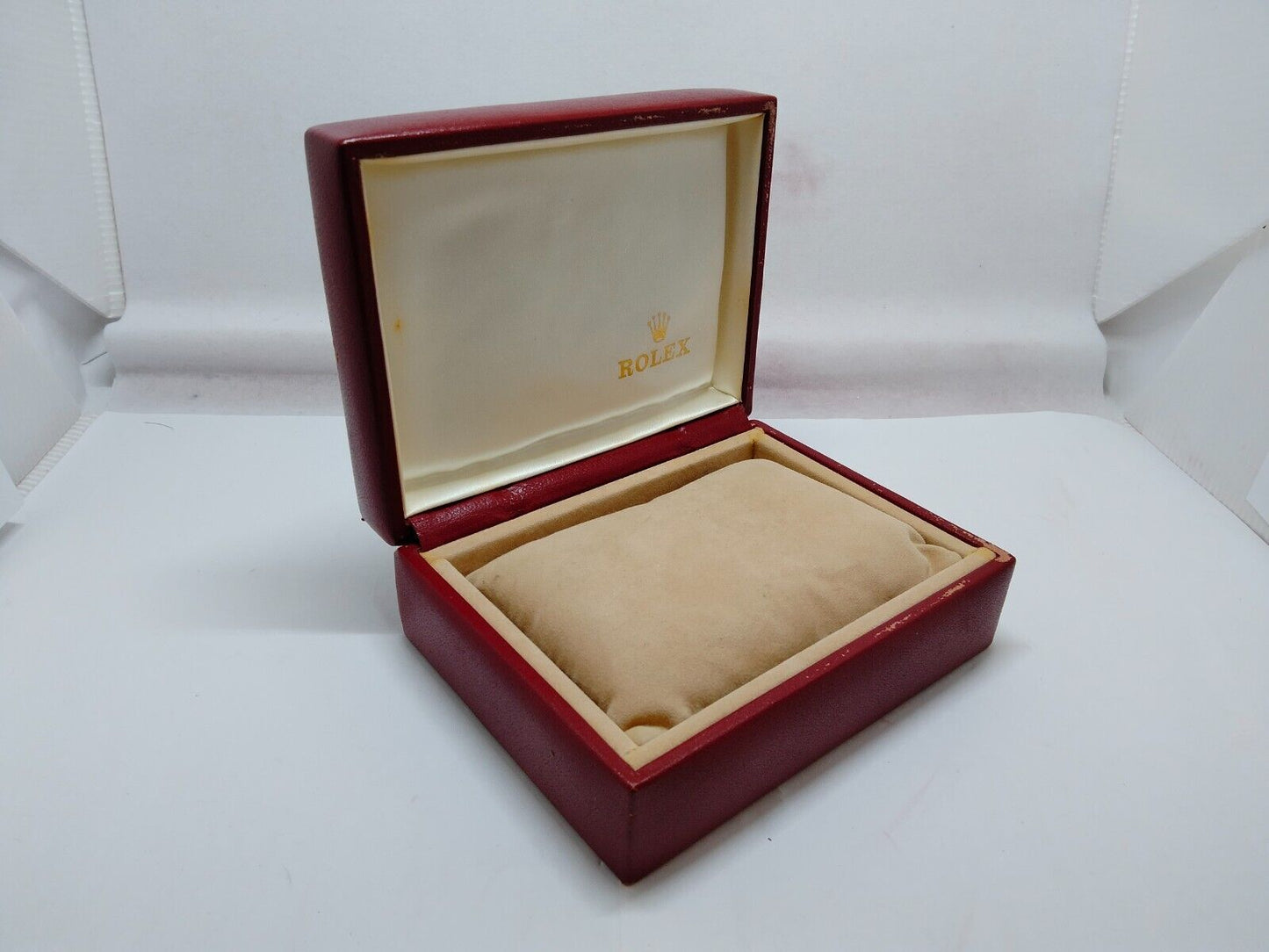 VINATAGE GENUINE ROLEX watch box case red wood leather 14.00.08 1021003y1S