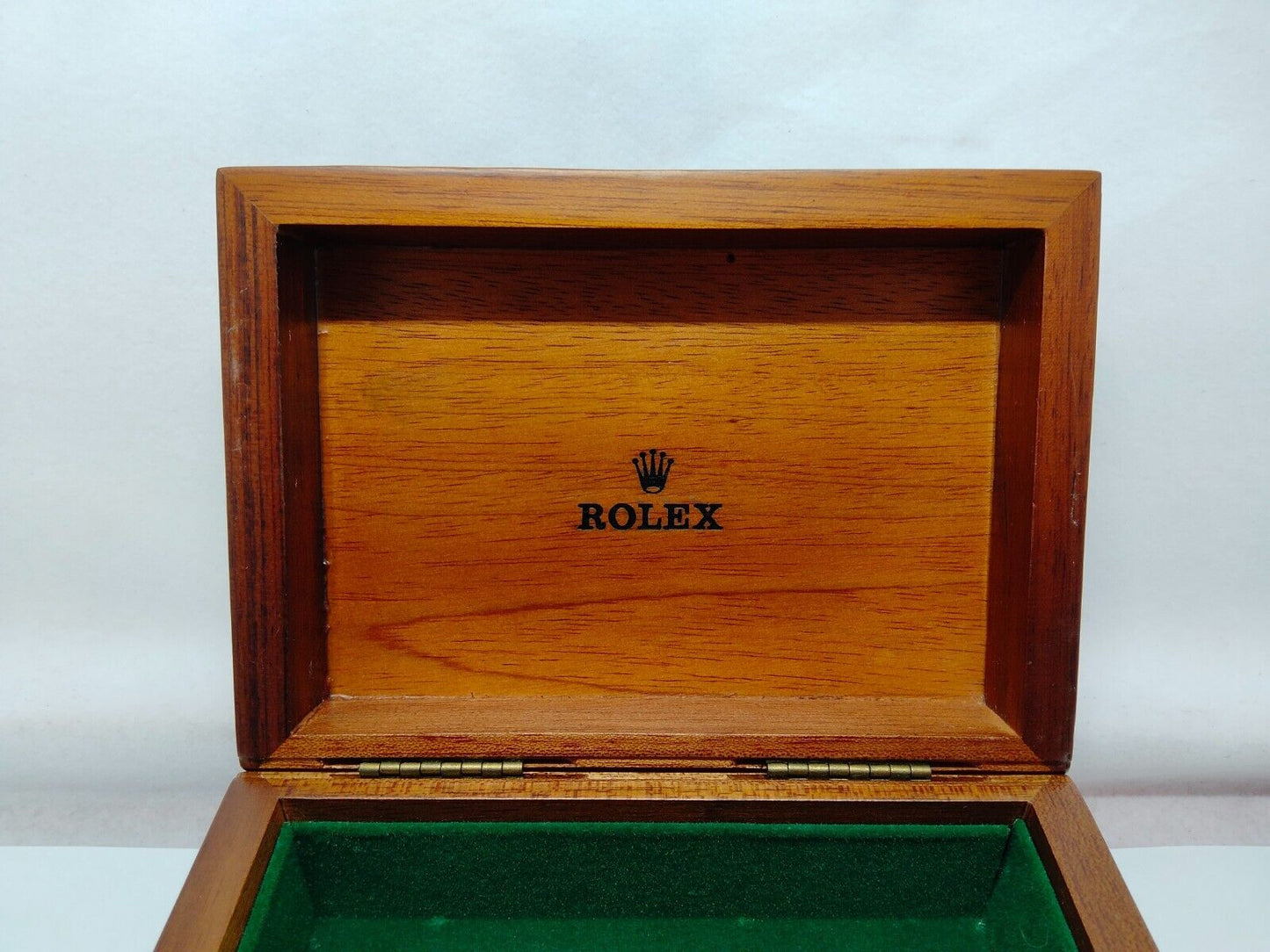 VINTAGE GENUINE ROLEX Watch Box case Wood Green no inner cushion 1115007y3S