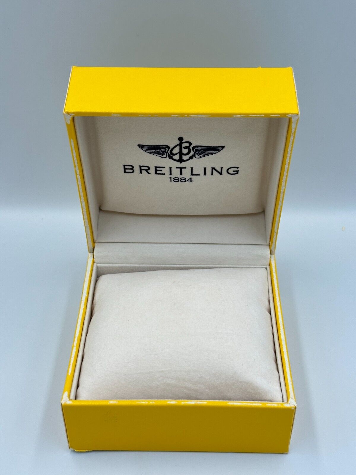 VINTAGE GENUINE BREITLING Orange watch box case wood booklet 240220002y2A