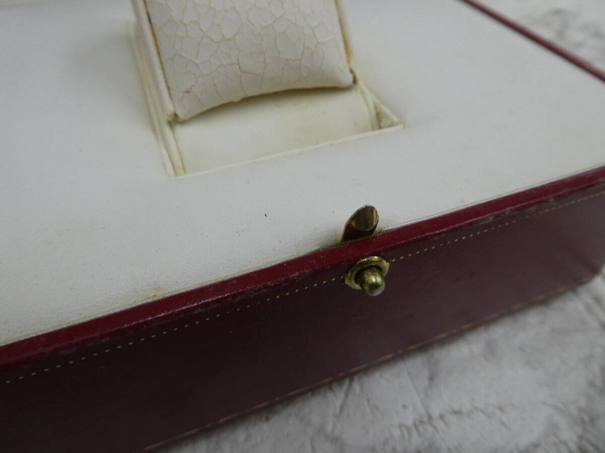 VINTAGE GENUINE CARTIER watch box case Red wood leather white 231209002yS