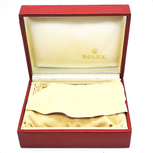 VINTAGE GENUINE ROLEX watch box case 14.00.02 13cm 10cm Red cushion 0516008y1