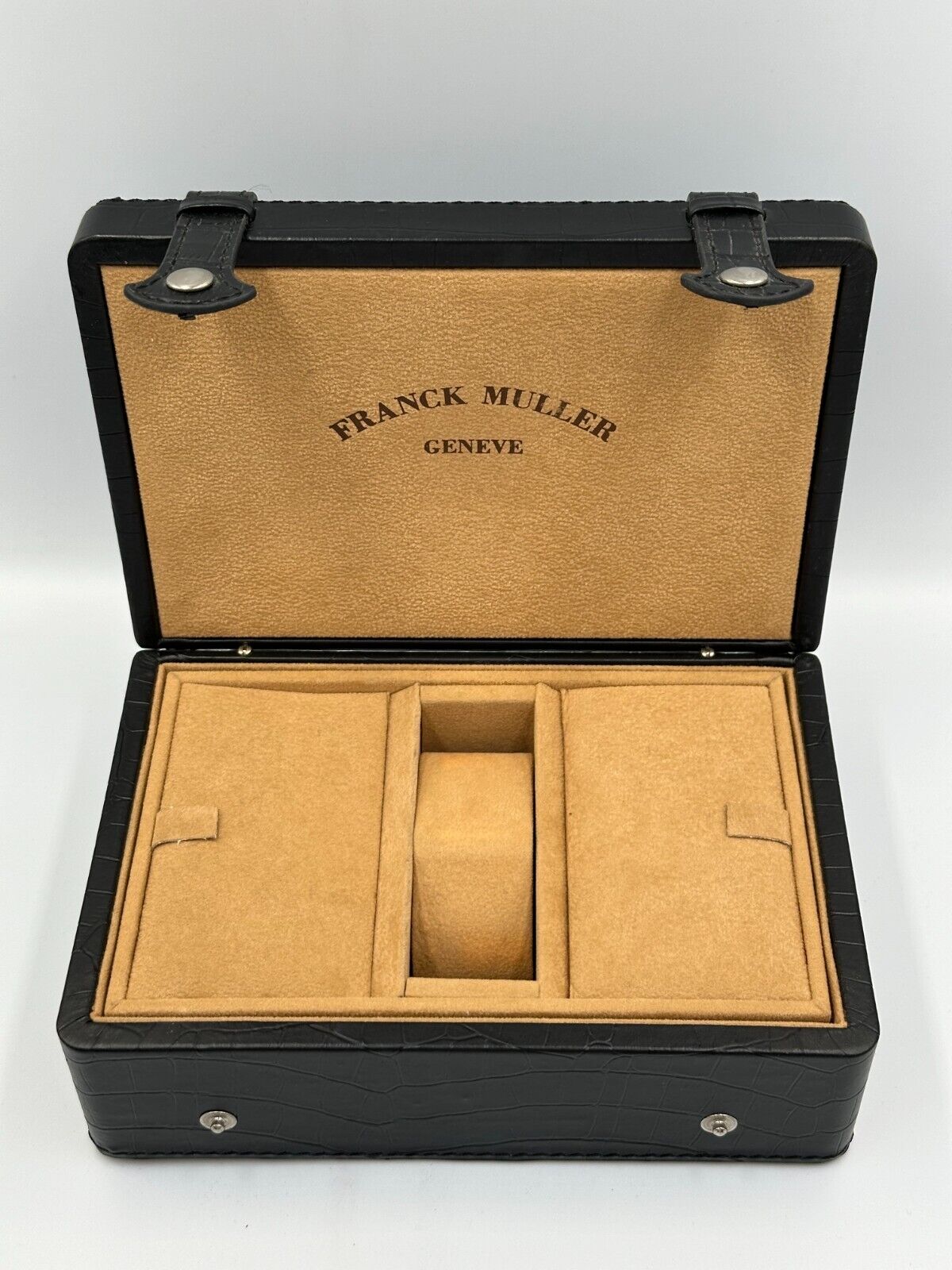 VINTAGE GENUINE FRANCK MULLER Black watch box case wood leather 240223004y5A