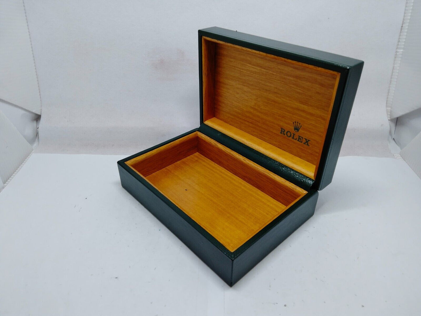 VINTAGE GENUINE ROLEX watch box case 68.00.02 Green no inner wood 0208001y4S