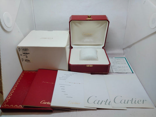 VINTAGE GENUINE CARTIER Red watch box case wood leather Booklet 231008005yS