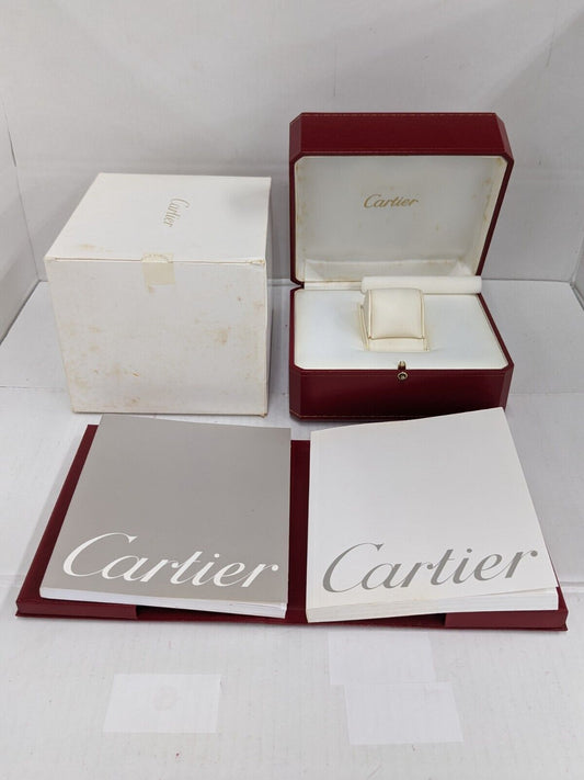 VINTAGE GENUINE CARTIER Red Leather watch box case CO1018 booklet 231010005y4S