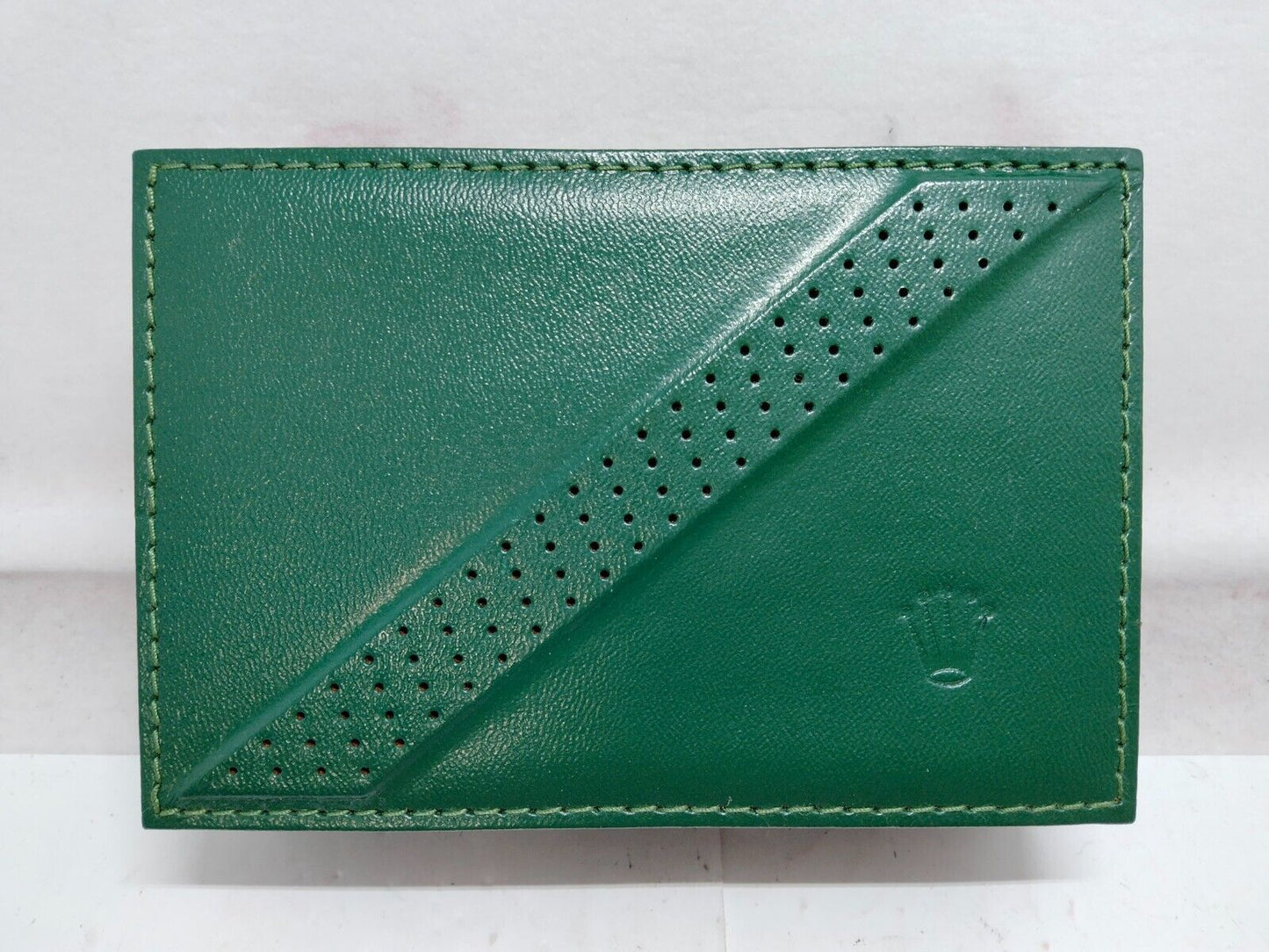 VINTAGE GENUINE ROLEX Green watch box case 68.00.06 wood leather 230701001y2S