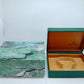 VINTAGE GENUINE ROLEX watch box case 68.00.08 green wood leather 0706009y39S