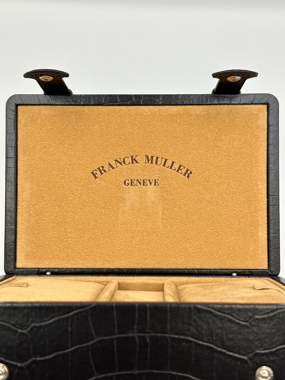 VINTAGE GENUINE Franck Muller Black watch box case wood leather 240223004y4A