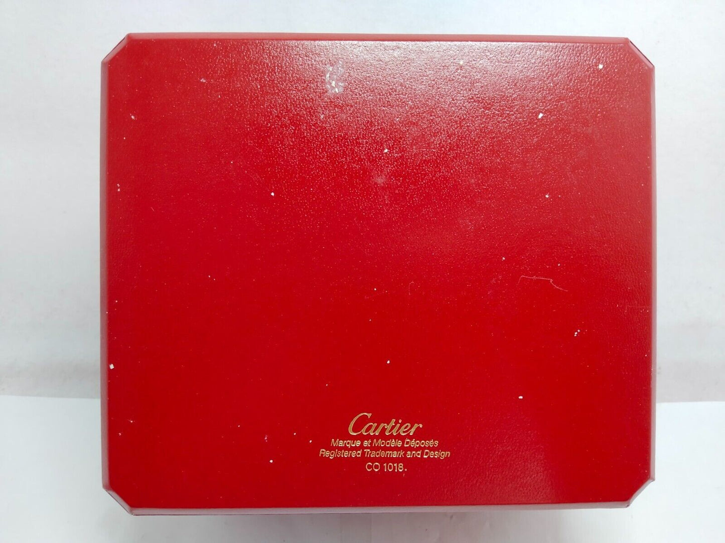 VINTAGE GENUINE CARTIER Red watch box case leather white wood 230531003yS