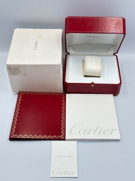 VINTAGE GENUINE CARTIER Red watch box case wood leather Booklet 240219002yA