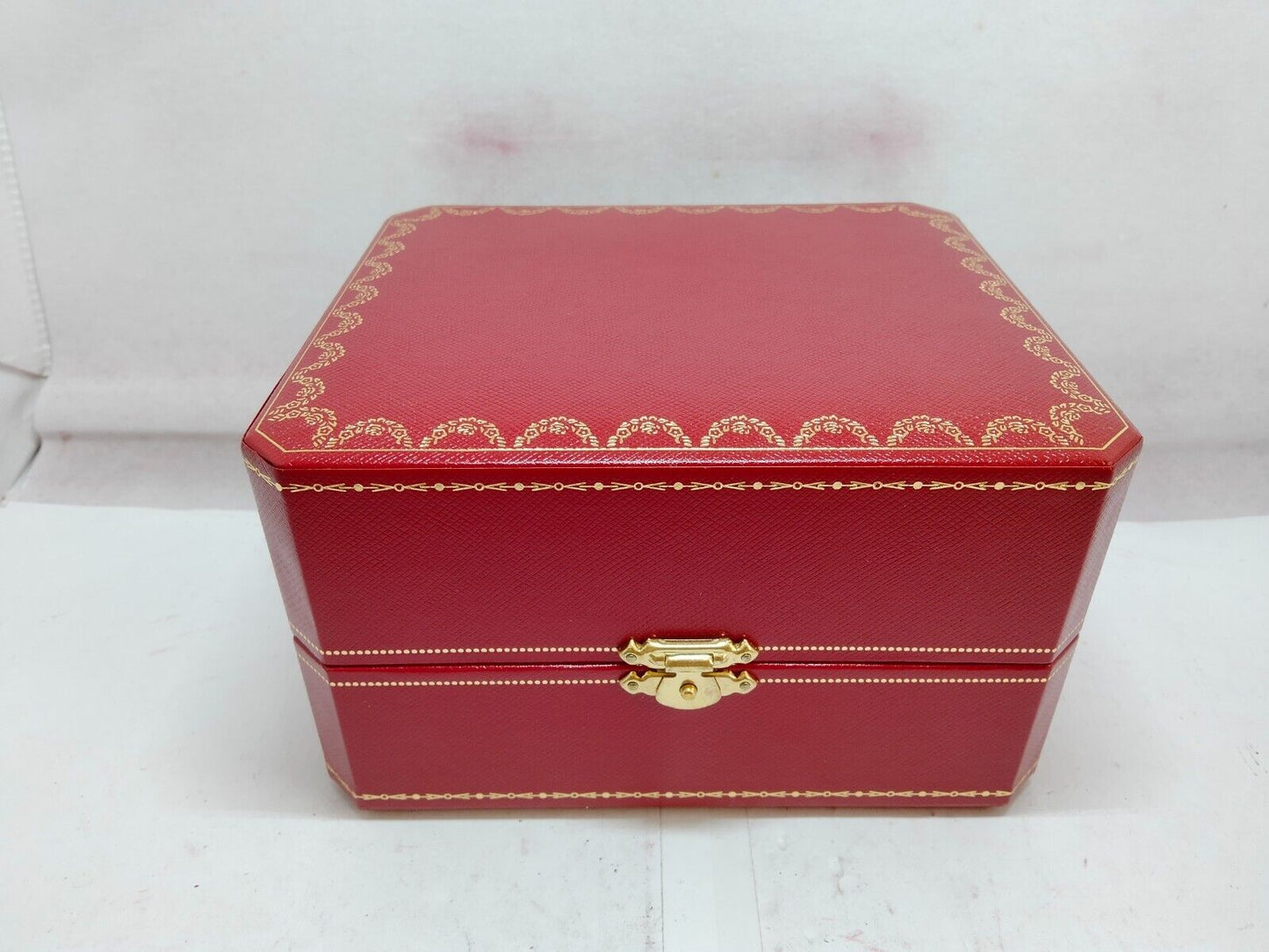 VINTAGE GENUINE CARTIER watch box case wood leather red COWA 0049 231113018mS