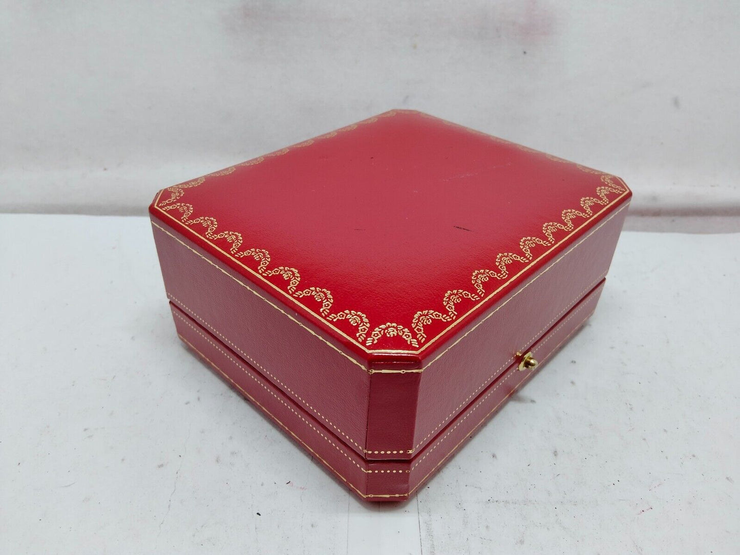 VINTAGE GENUINE CARTIER red watch box case wood leather booklet 230911019yS