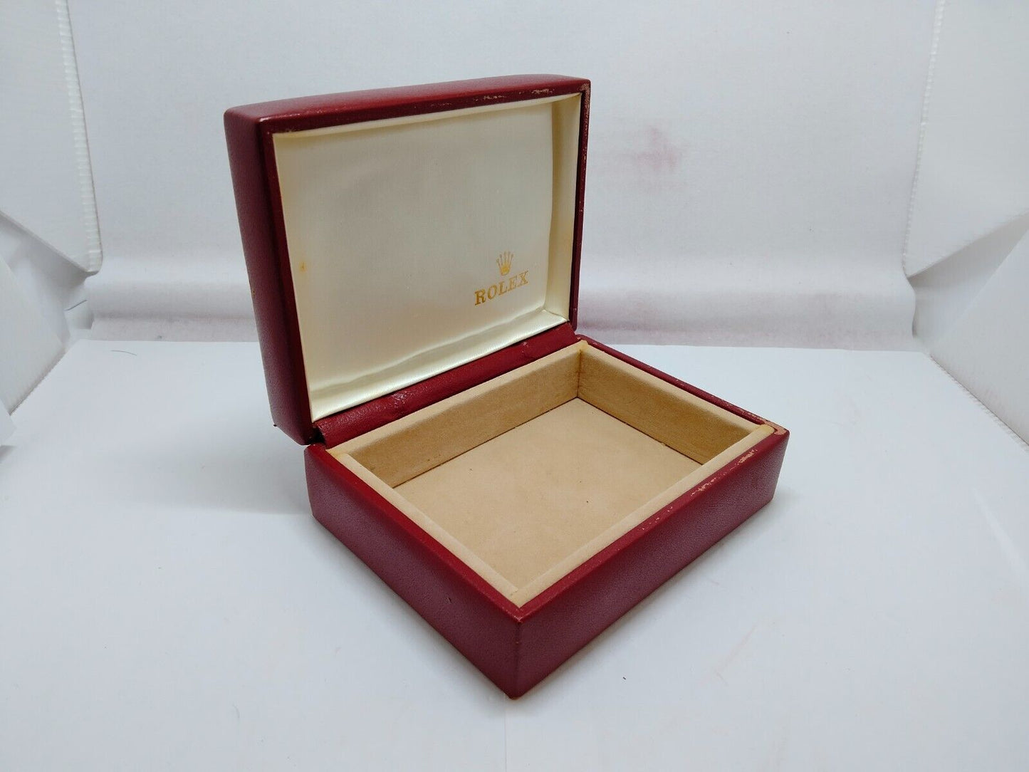 VINATAGE GENUINE ROLEX watch box case red wood leather 14.00.08 1021003y1S