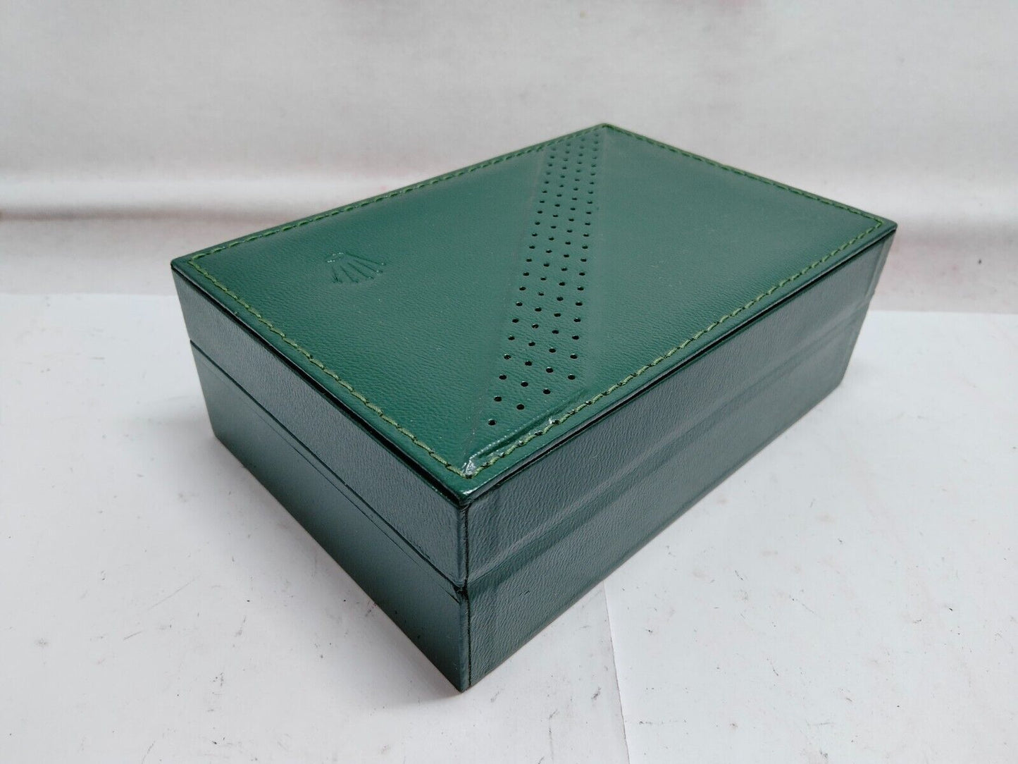 VINTAGE GENUINE ROLEX Green watch box case 68.00.06 wood leather 230701001y2S