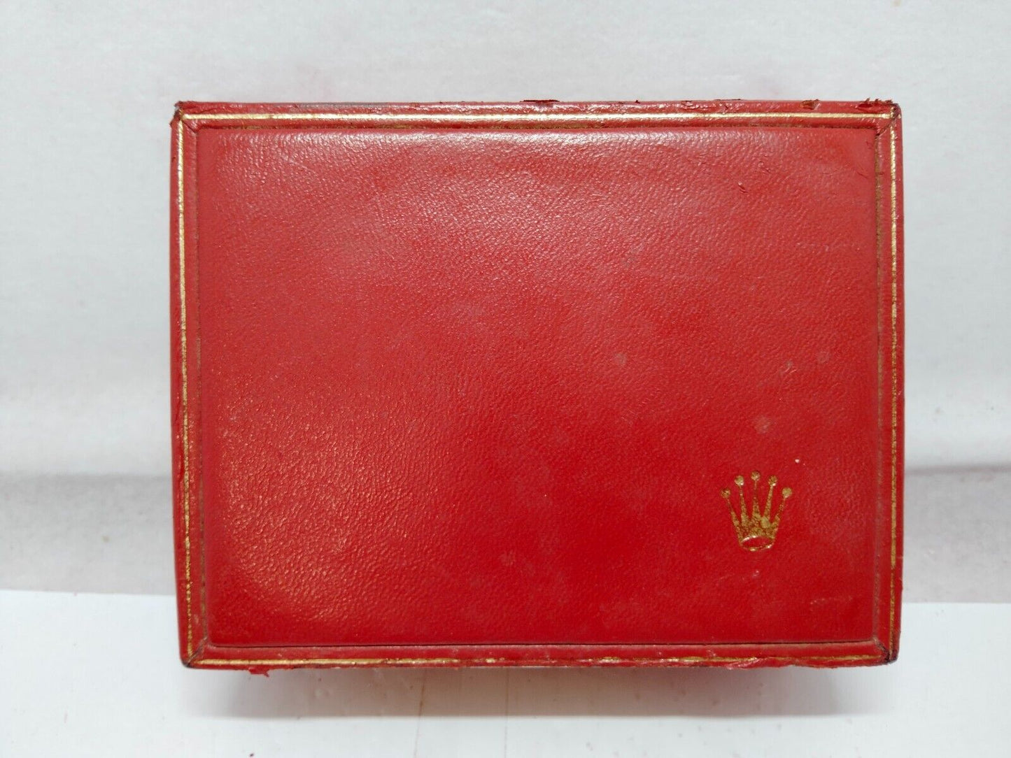 VINTAGE GENUINE ROLEX watch box case red 14.00.02 junk no inner 230921008y3S