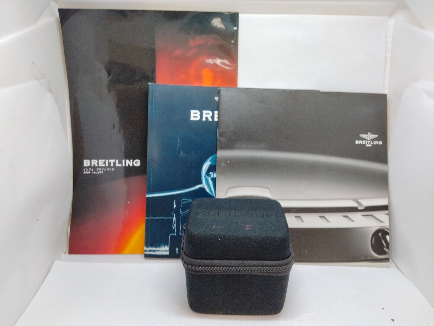 VINTAGE GENUINE BREITLING black watch box case Booklet 0831018e3S