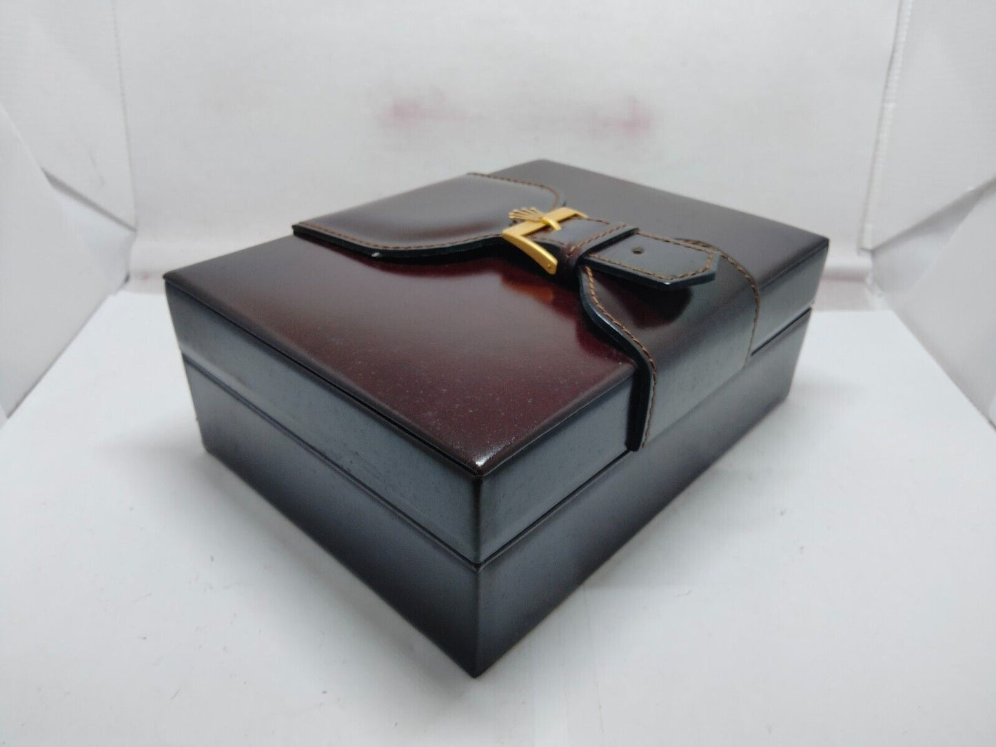 VINTAGE GENUINE ROLEX Day-Date brown watch box case 71.00.04 wood 230911003yS