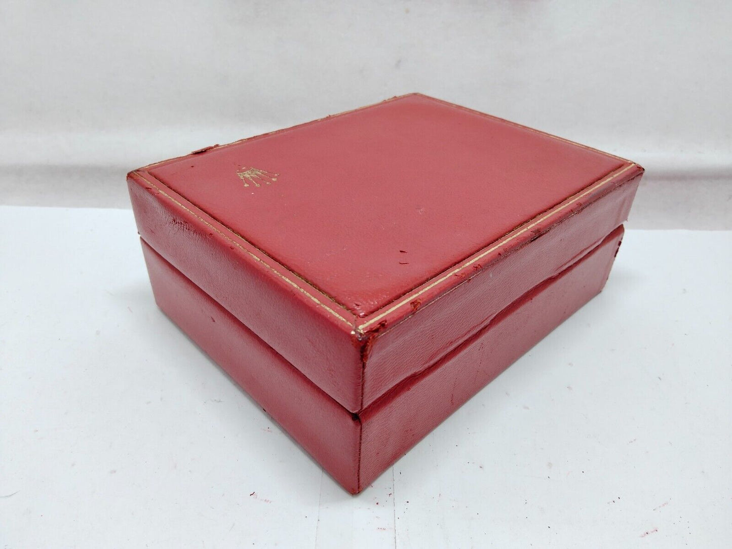 VINTAGE GENUINE ROLEX watch box case red 14.00.02 junk no inner 230921008y3S