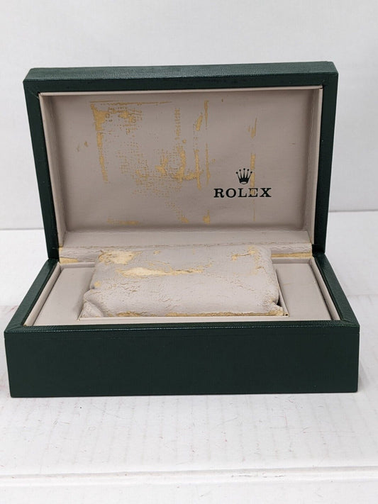 VINTAGE GENUINE ROLEX watch box case 68.00.06 green wood leather 230924012y8S