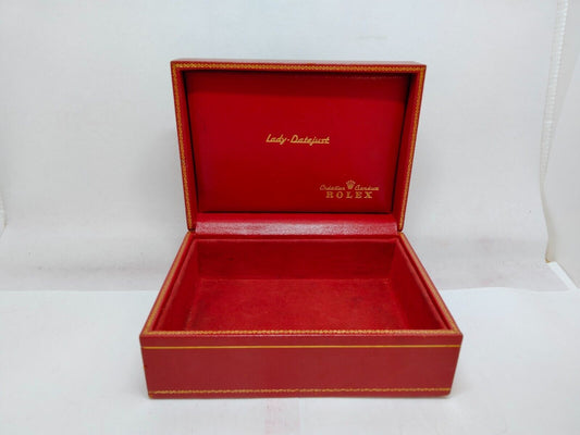 VINTAGE GENUINE ROLEX Datejust ladies Red watch box case wood leather 1001001y2S