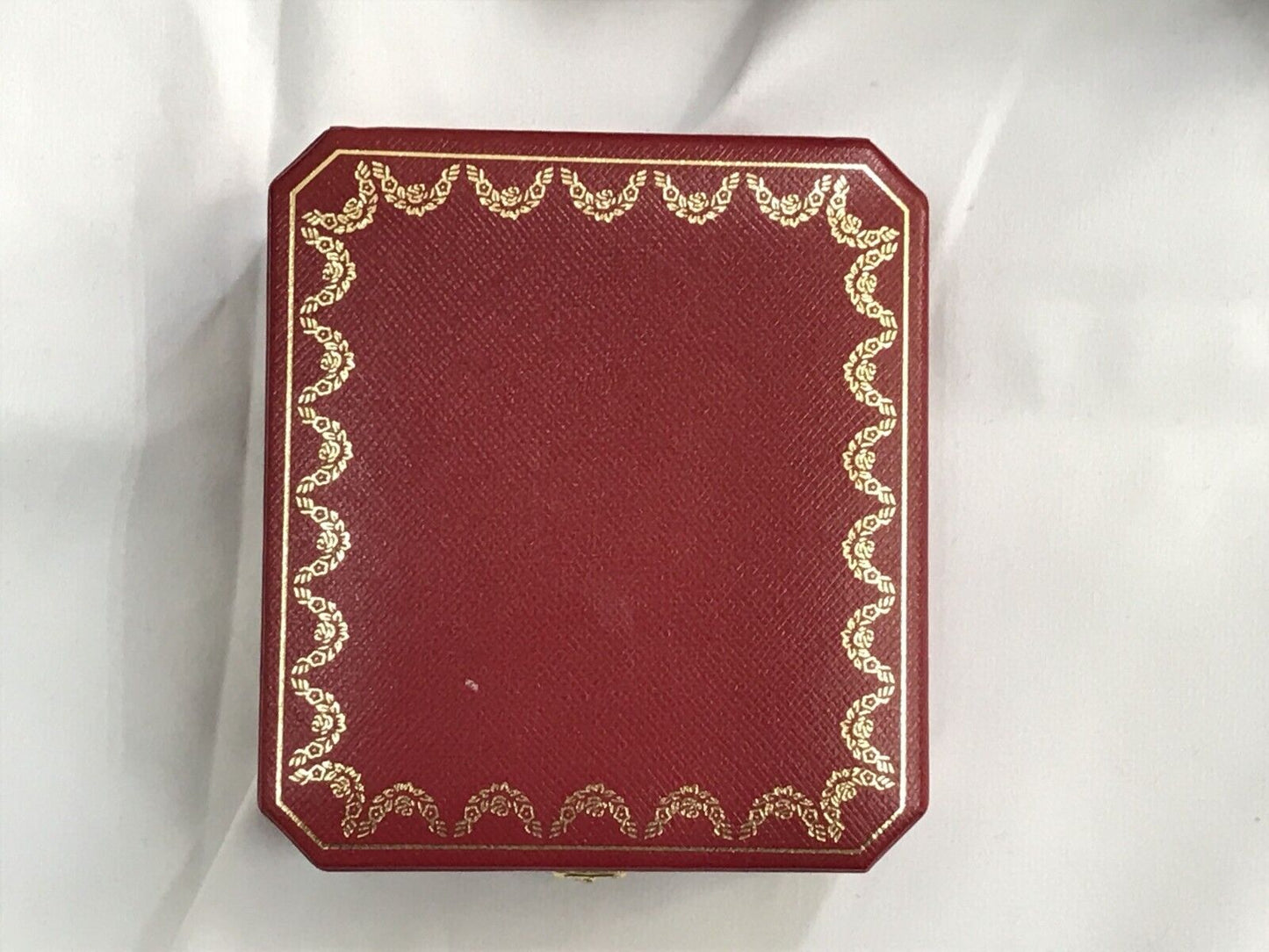 VINTAGE GENUINE CARTIER Hermes watch box case Red wood leather 231208002eS