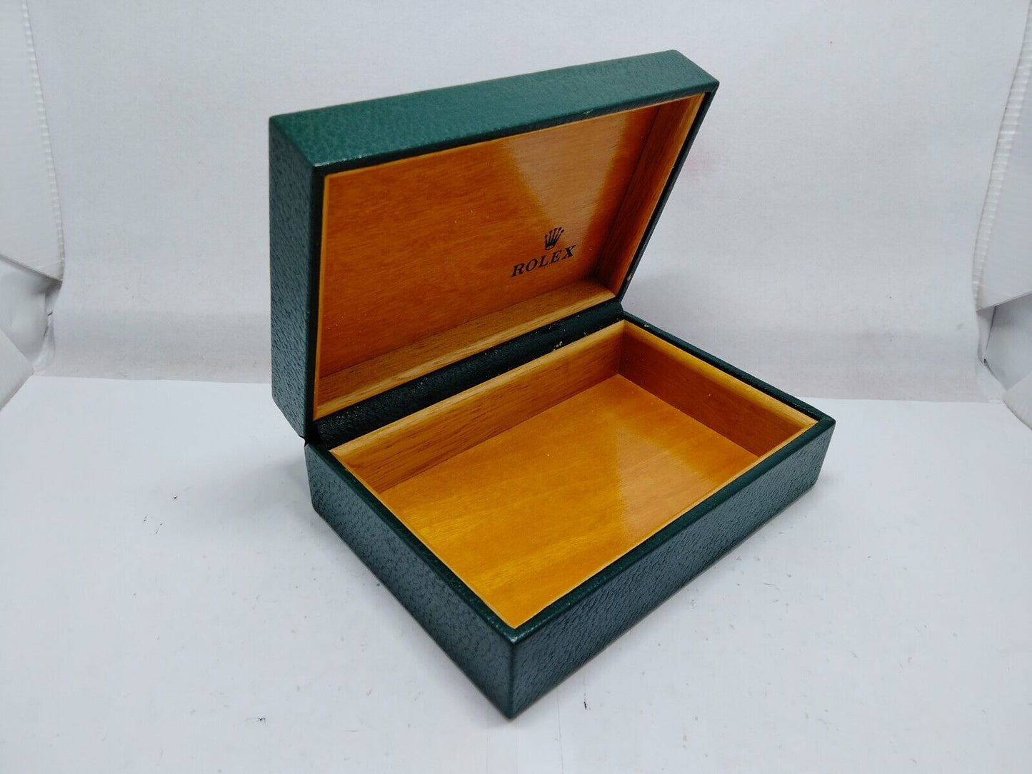 VINTAGE GENUINE ROLEX watch box case 68.00.55 wood no inner green 0208001y2S