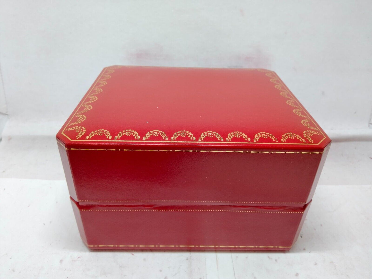 VINTAGE GENUINE CARTIER Red watch box case booklet wood leather 230914010yS