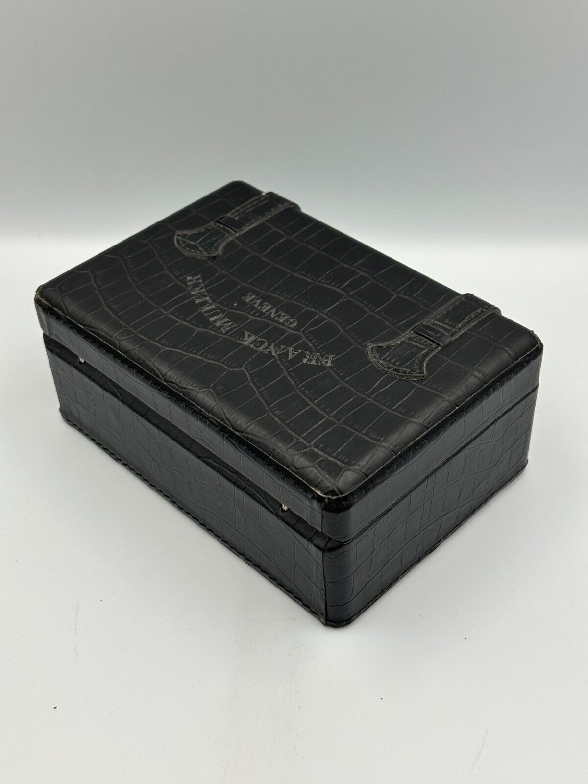 VINTAGE GENUINE FRANCK MULLER Black watch box case wood leather 240223004y5A