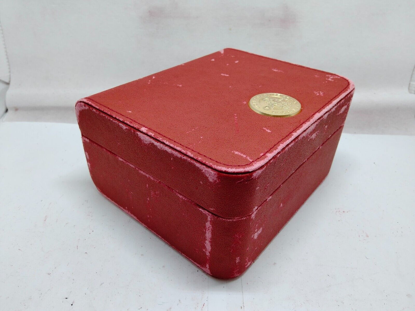 VINTAGE GENUINE OMEGA Seamaster Speedmaster watch box case red wood 230815001yS