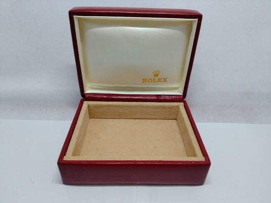 VINTAGE GENUINE ROLEX watch box case 14.00.08 red leather wood 1118001y4S