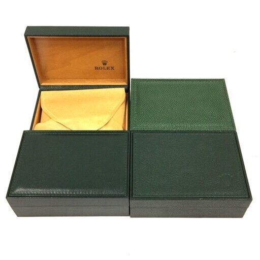 VINTAGE GENUINE ROLEX watch box case 68.00.55 Green wood no inner 231125001y1S