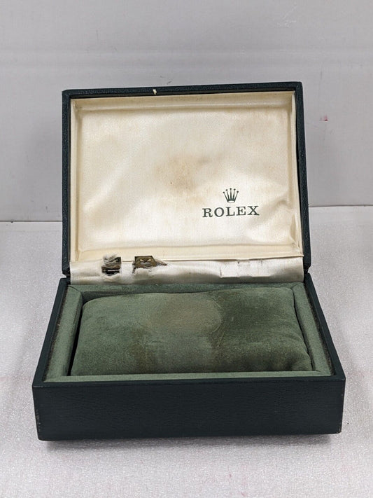 VINTAGE GENUINE ROLEX Green watch box case 11.00.01 leather junk 231109001y3S