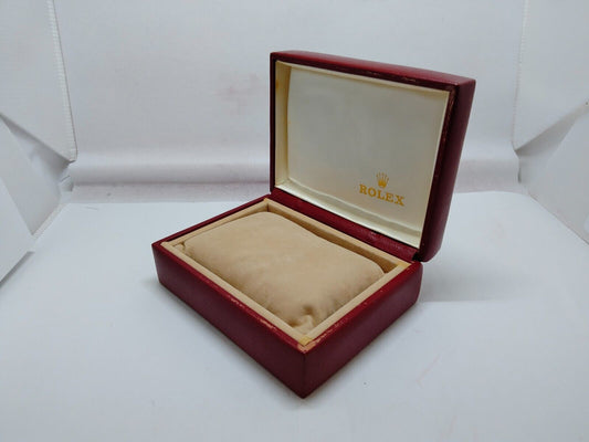 VINATAGE GENUINE ROLEX watch box case red wood leather 14.00.08 1021003y1S