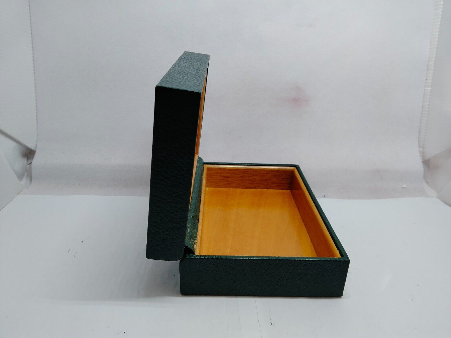 VINTAGE GENUINE ROLEX watch box case 68.00.55 Green wood leather 1223004y1S