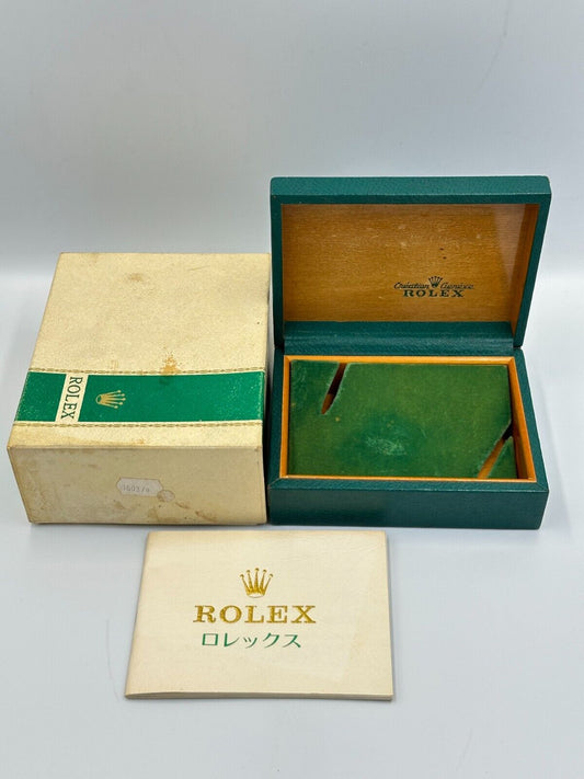 GENUINE ROLEX 1603/a Datejust watch box case stripe pyramid 67.00.3 240130003y1A